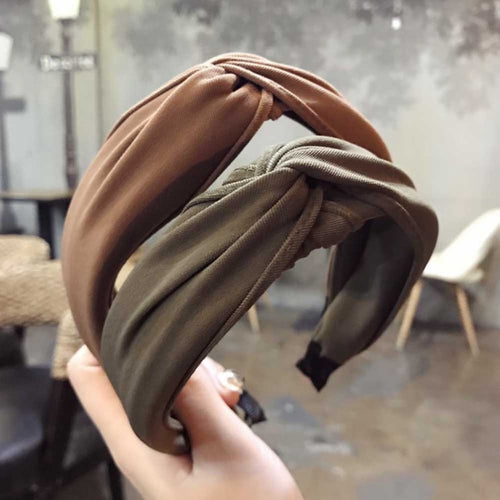 Solid Color Cloth Cross Hairband