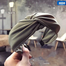 Load image into Gallery viewer, Solid Color Cloth Cross Hairband