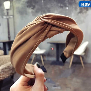 Solid Color Cloth Cross Hairband